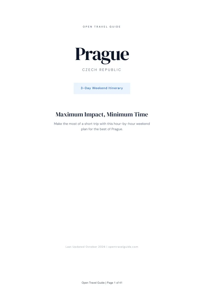 Prague 3-Day Weekend Itinerary: Cover