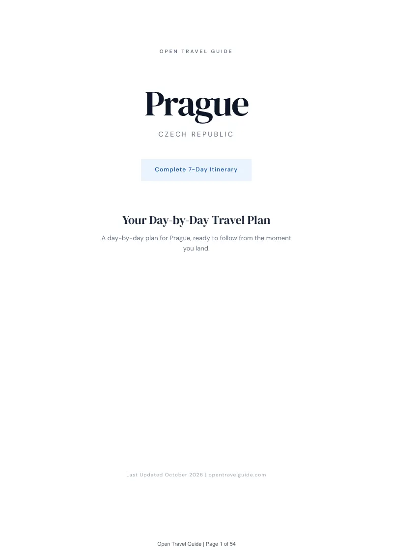 Prague 7-Day Itinerary: Cover