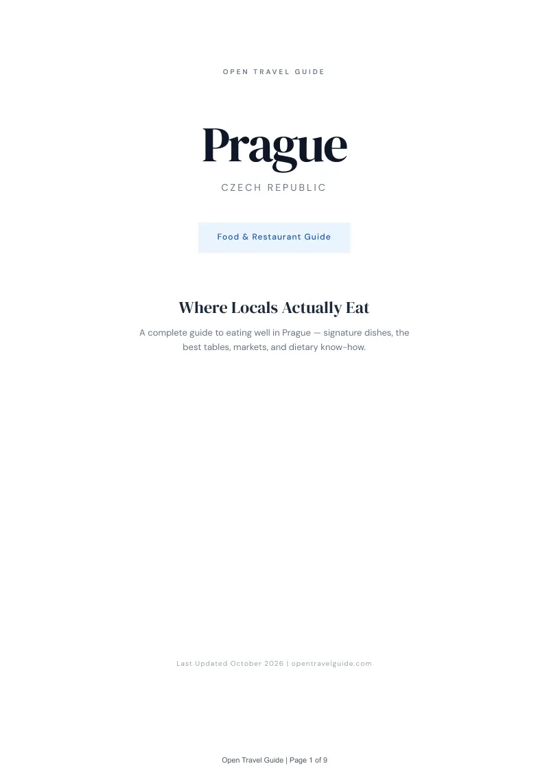Prague Food & Restaurant Guide: Cover