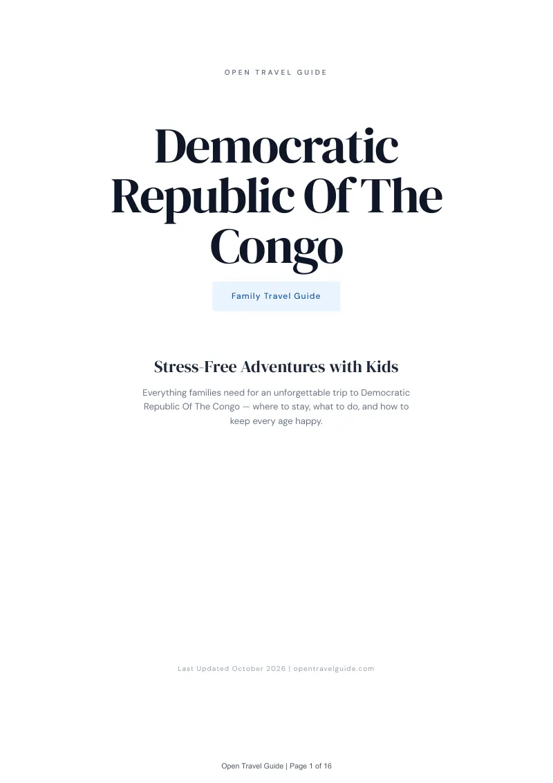 Democratic Republic Of The Congo Family Travel Guide: Cover