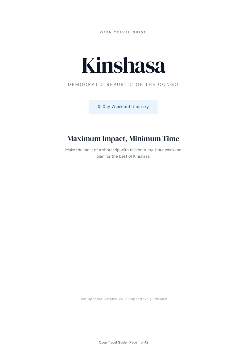 Kinshasa 3-Day Weekend Itinerary: Cover
