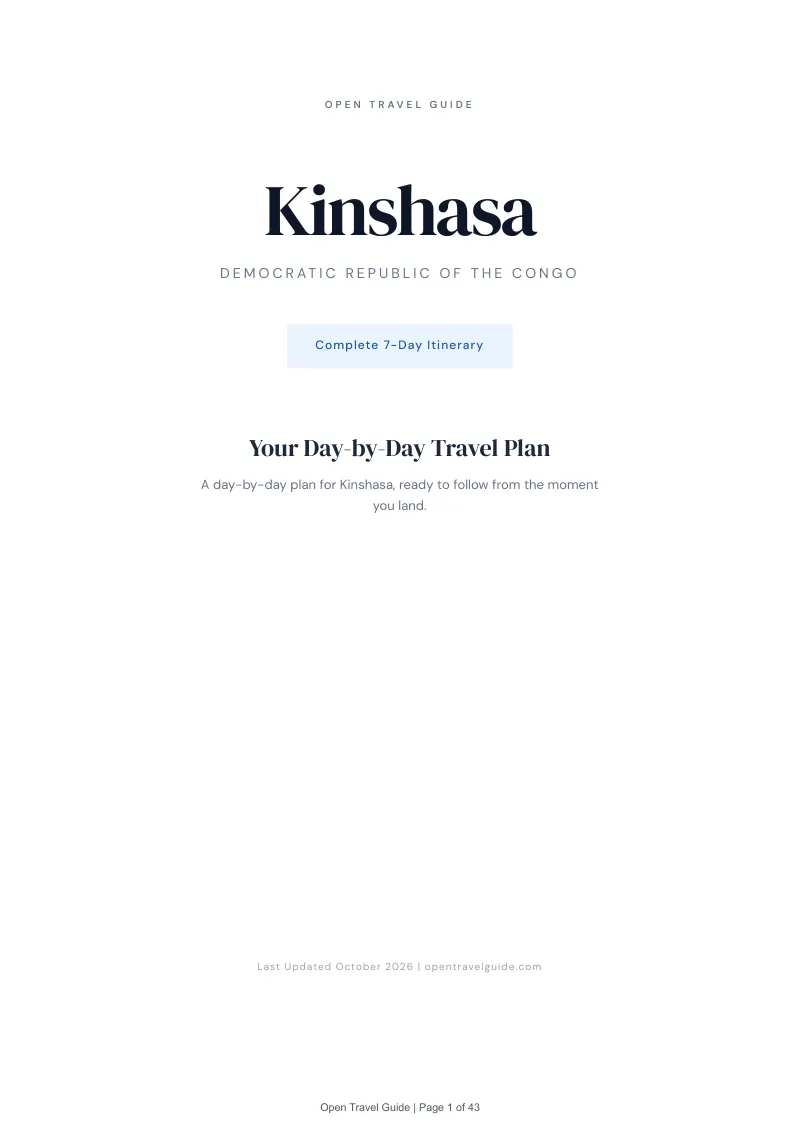 Kinshasa 7-Day Itinerary: Cover
