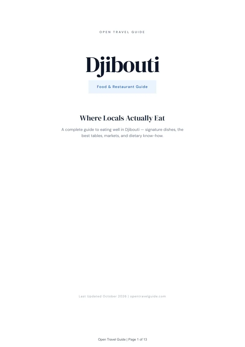 Djibouti Food & Restaurant Guide: Cover