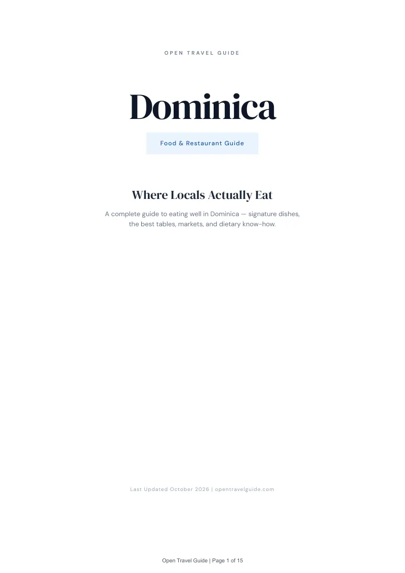 Dominica Food & Restaurant Guide: Cover