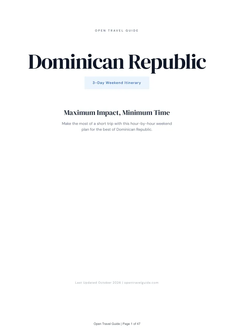 Dominican Republic 3-Day Weekend Itinerary: Cover