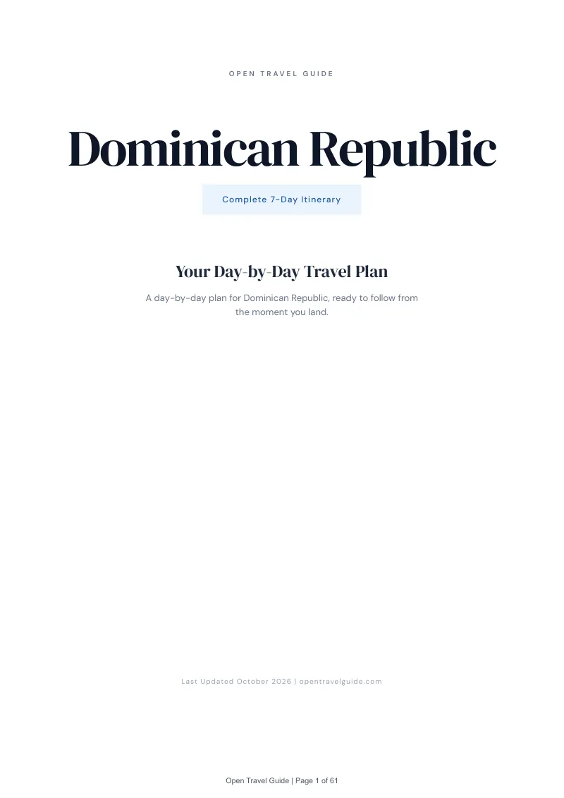 Dominican Republic 7-Day Itinerary: Cover