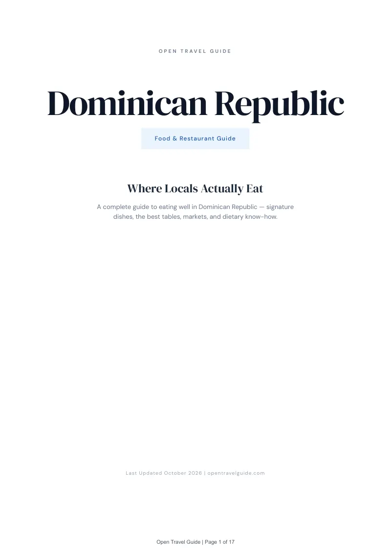Dominican Republic Food & Restaurant Guide: Cover