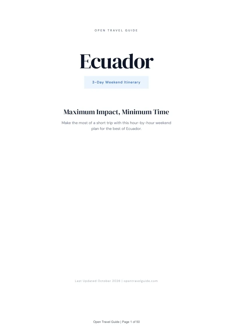 Ecuador 3-Day Weekend Itinerary: Cover