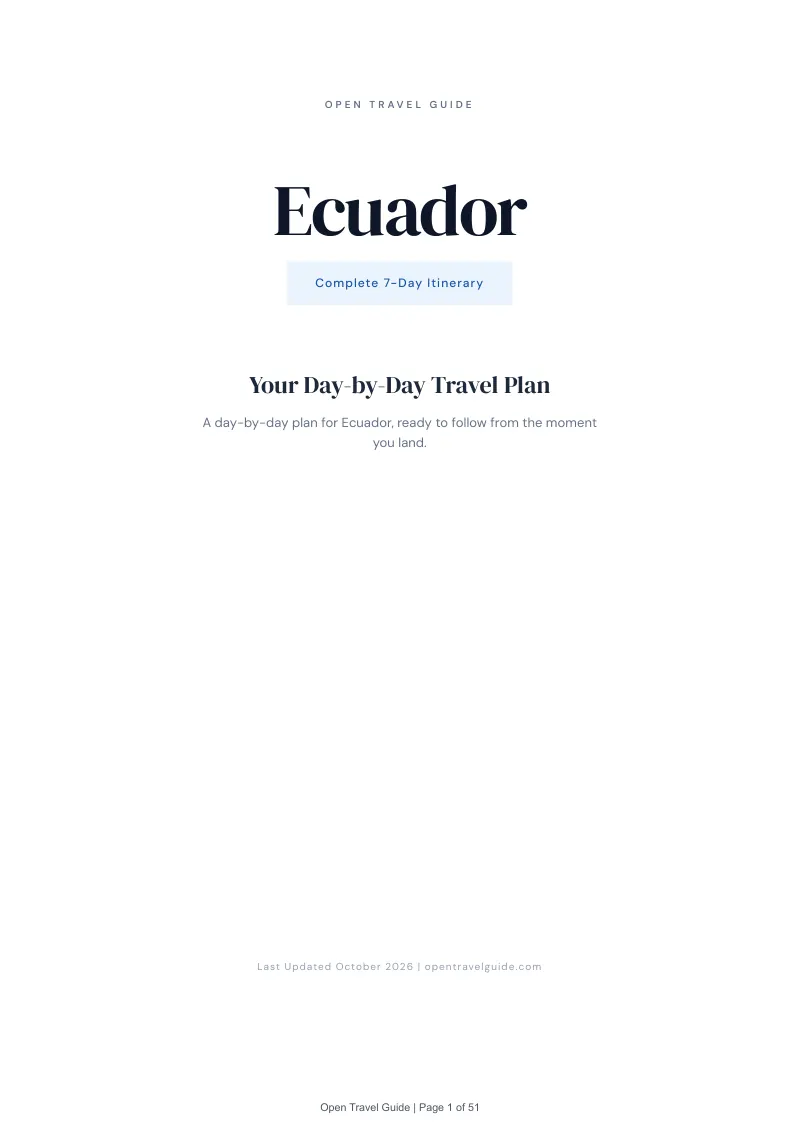 Ecuador 7-Day Itinerary: Cover