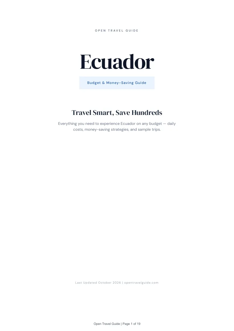 Ecuador Budget & Money-Saving Guide: Cover
