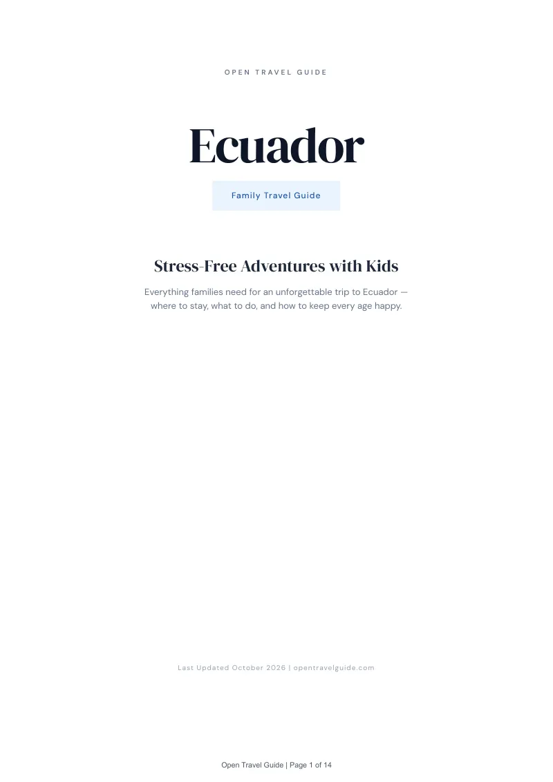 Ecuador Family Travel Guide: Cover