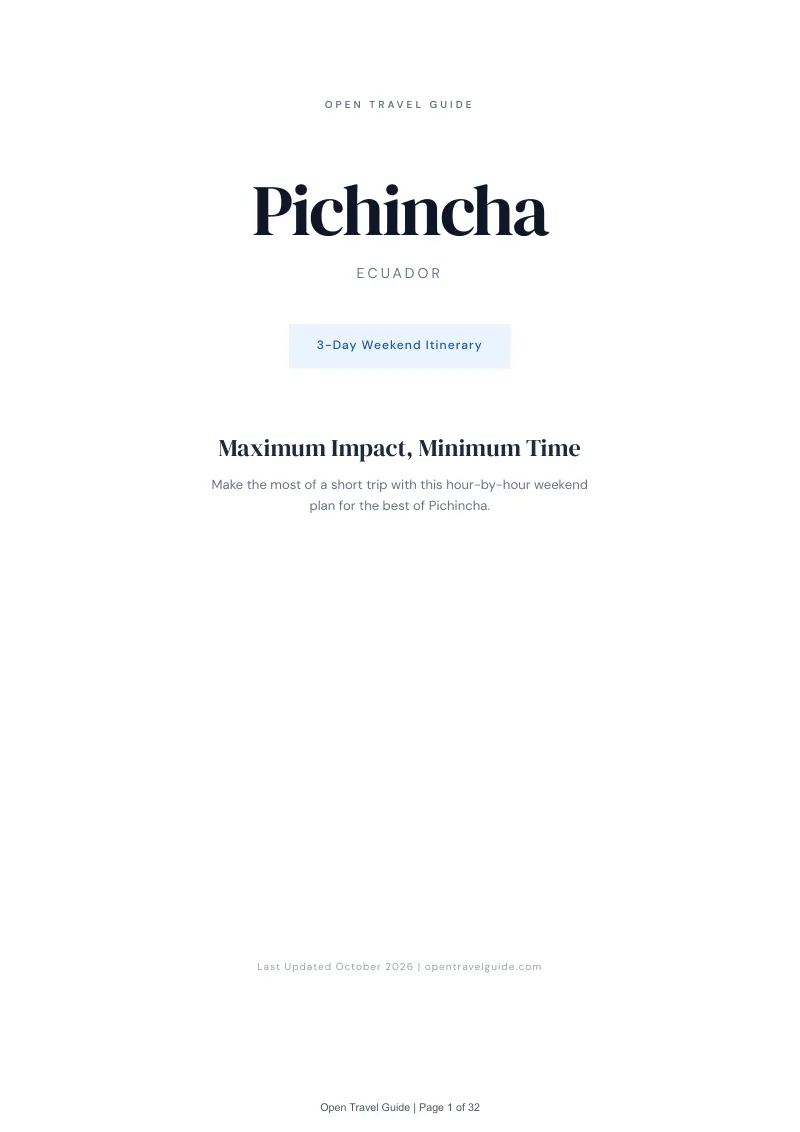 Pichincha 3-Day Weekend Itinerary: Cover