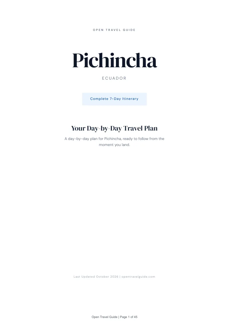 Pichincha 7-Day Itinerary: Cover