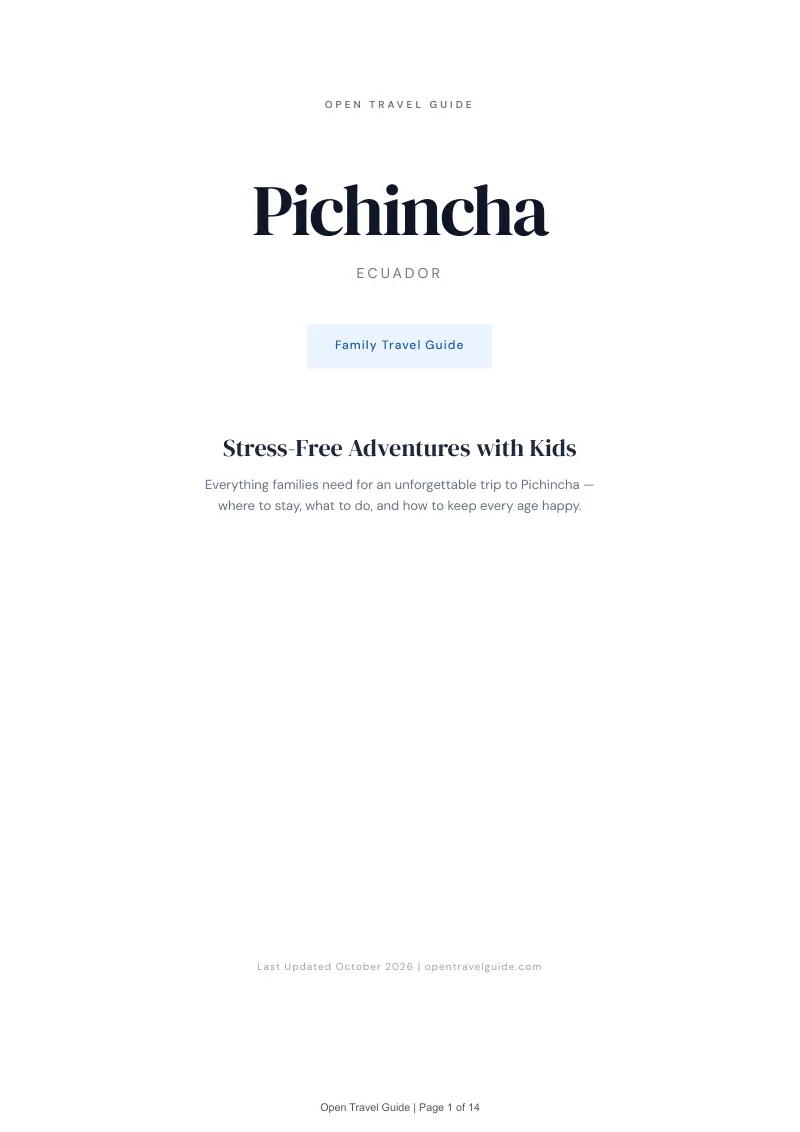 Pichincha Family Travel Guide: Cover