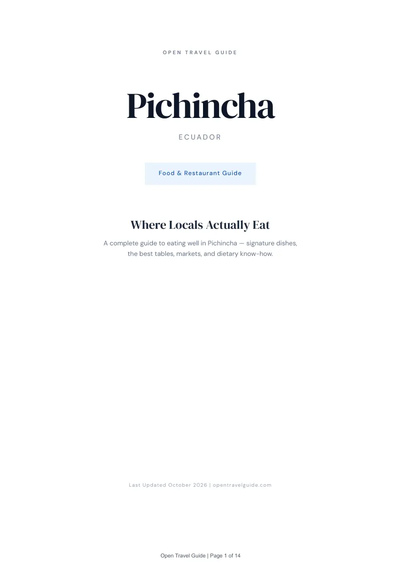 Pichincha Food & Restaurant Guide: Cover