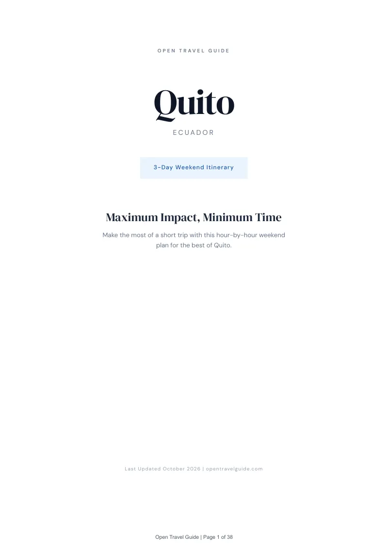 Quito 3-Day Weekend Itinerary: Cover
