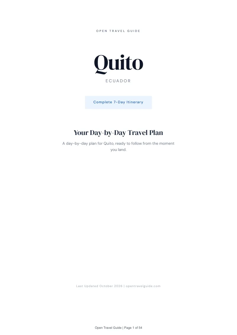 Quito 7-Day Itinerary: Cover