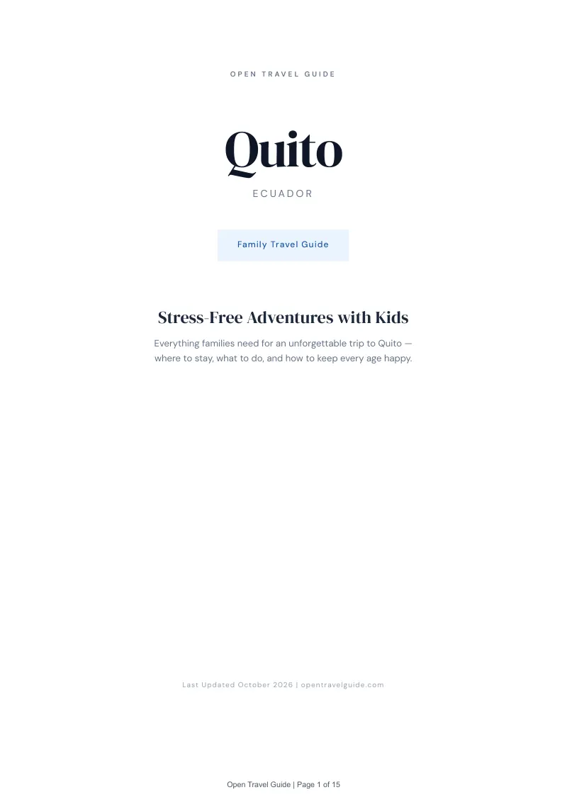 Quito Family Travel Guide: Cover