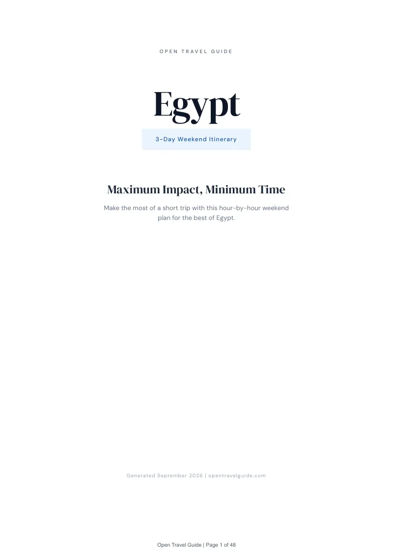 Egypt 3-Day Weekend Itinerary: Cover