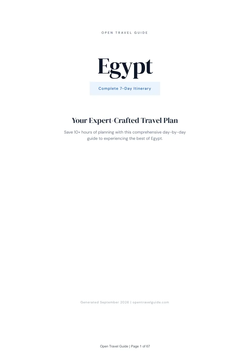 Egypt 7-Day Itinerary: Cover