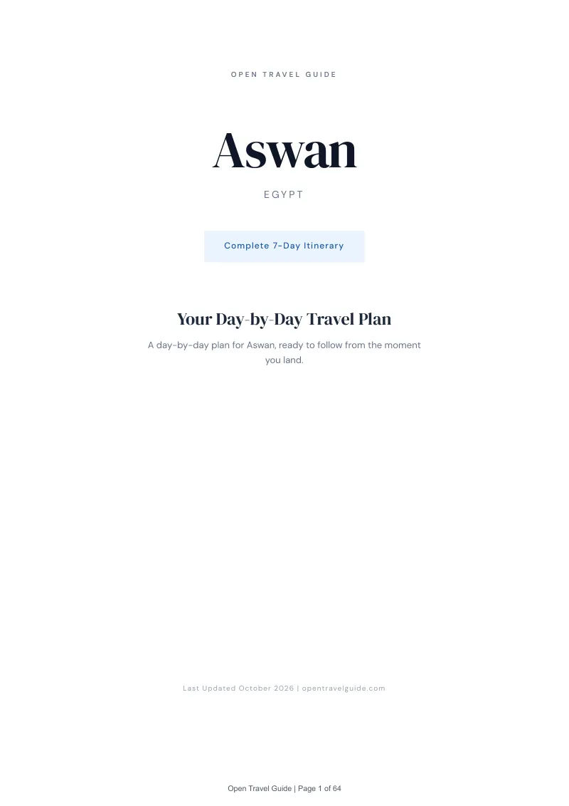 Aswan 7-Day Itinerary: Cover