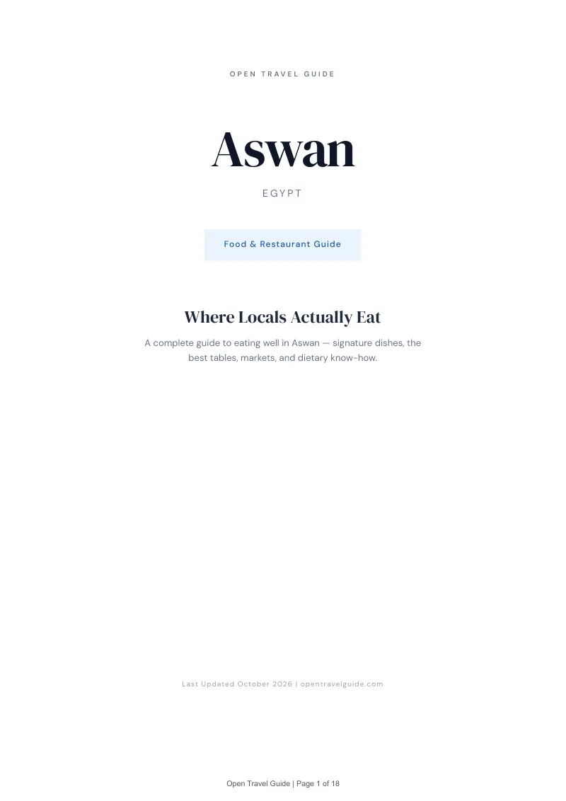 Aswan Food & Restaurant Guide: Cover