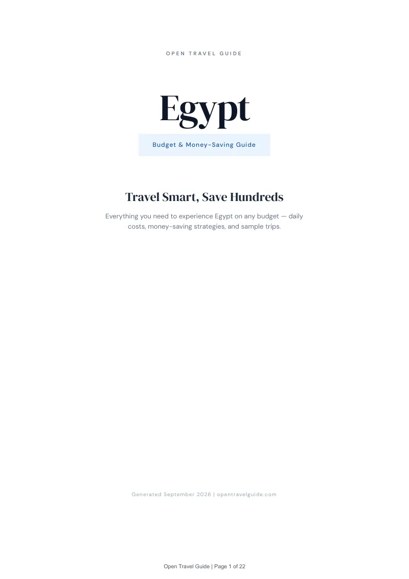Egypt Budget & Money-Saving Guide: Cover
