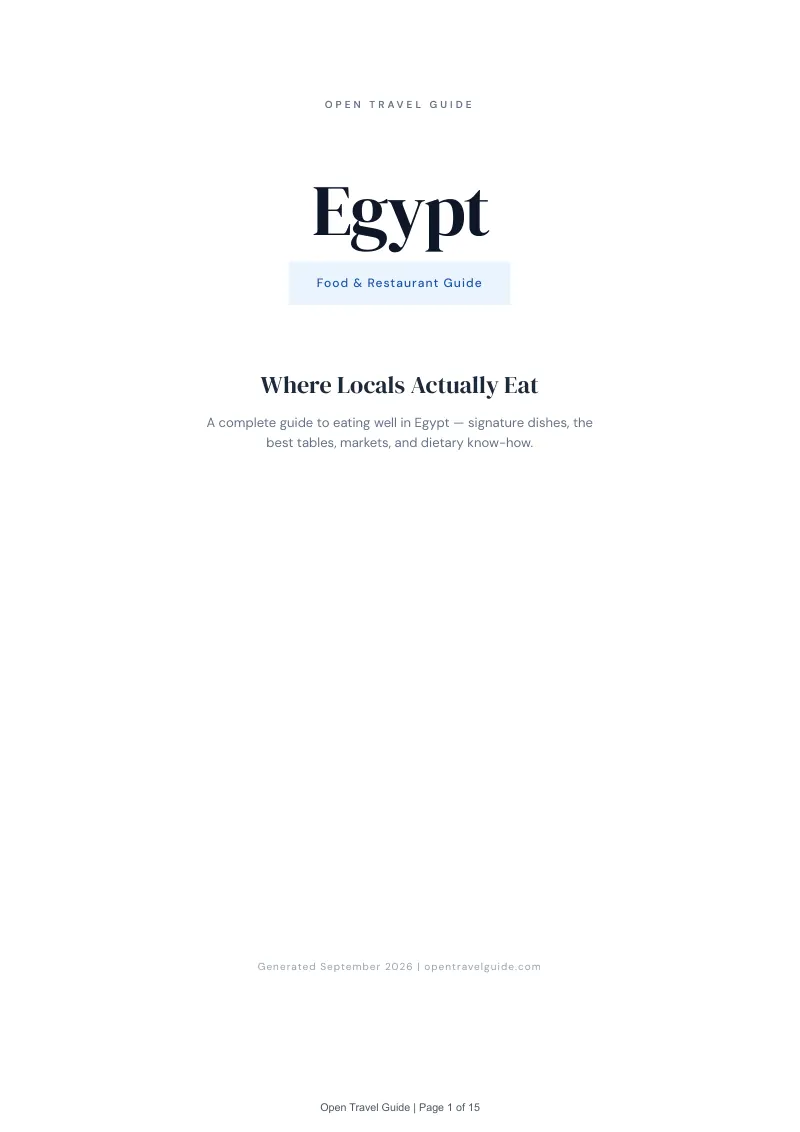 Egypt Complete Travel Bundle: Food guide · Cover