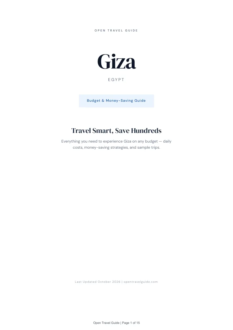 Giza Budget & Money-Saving Guide: Cover