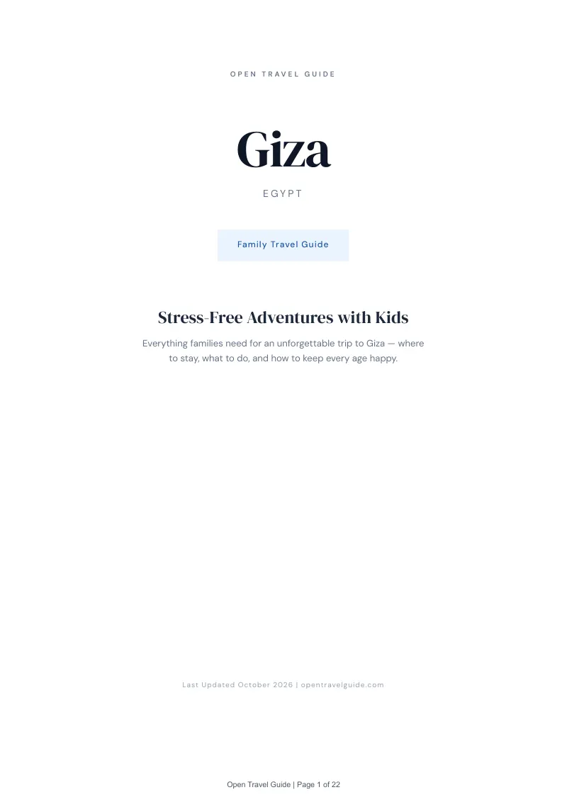 Giza Family Travel Guide: Cover