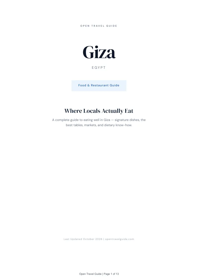 Giza Food & Restaurant Guide: Cover