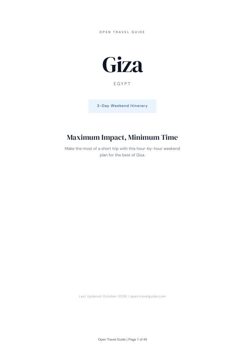 Giza 3-Day Weekend Itinerary: Cover