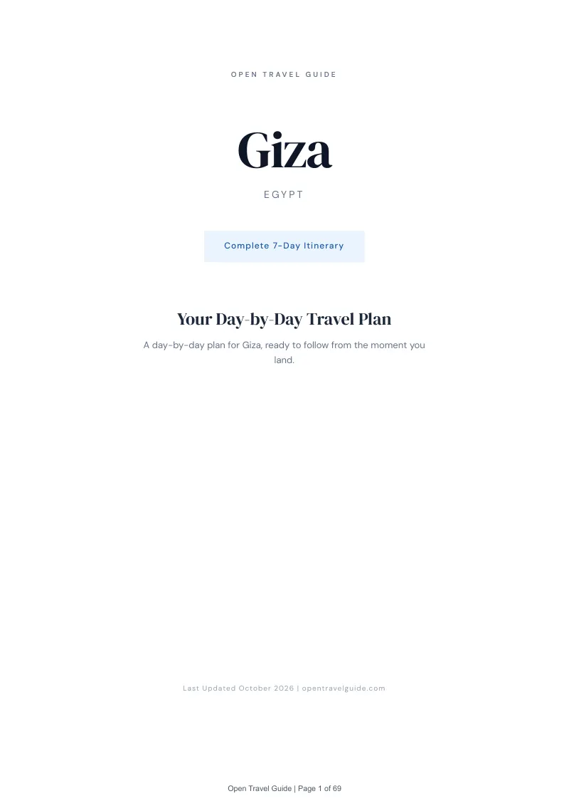 Giza 7-Day Itinerary: Cover