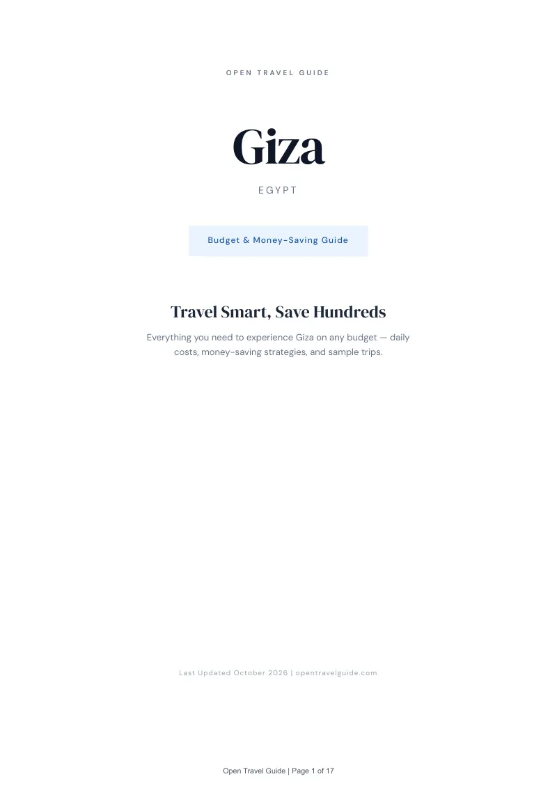 Giza Budget & Money-Saving Guide: Cover