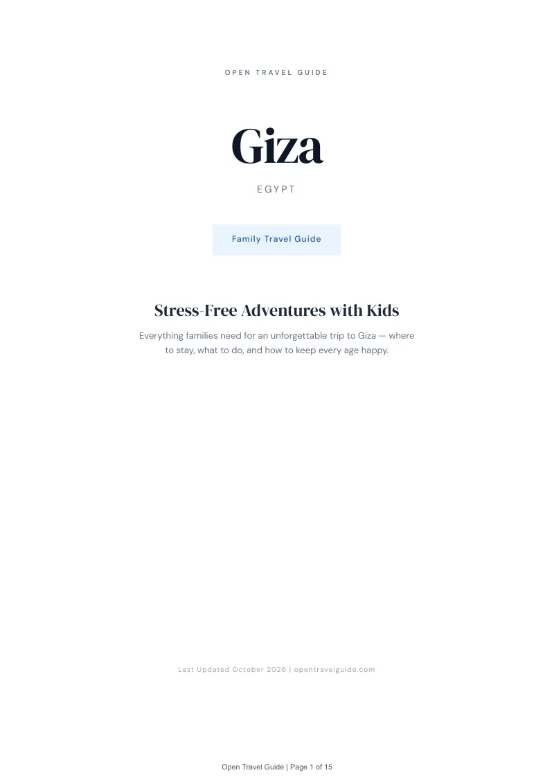Giza Family Travel Guide: Cover