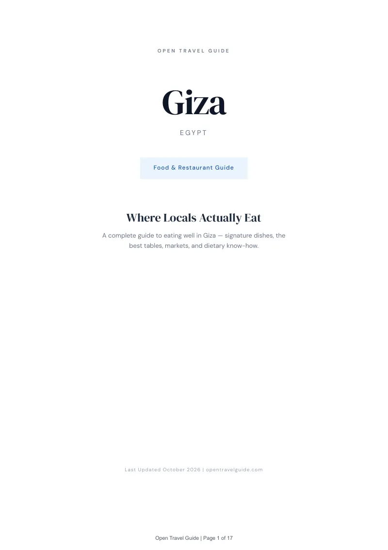 Giza Food & Restaurant Guide: Cover
