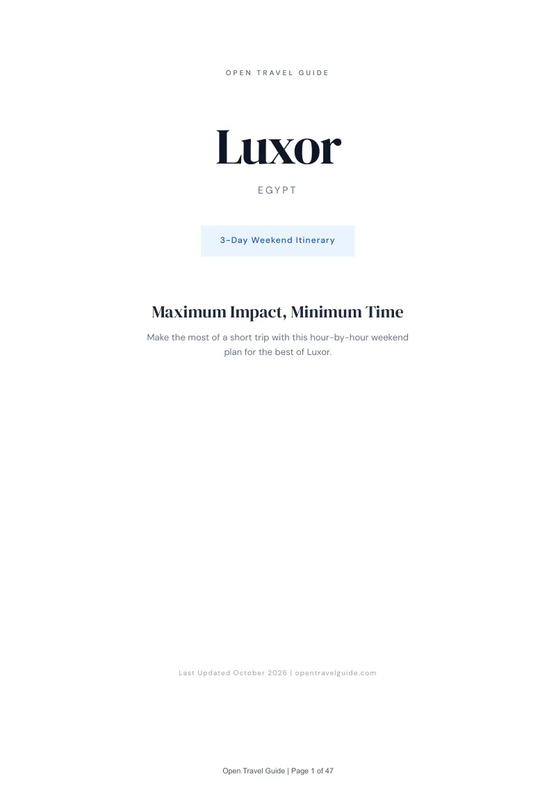 Luxor 3-Day Weekend Itinerary: Cover