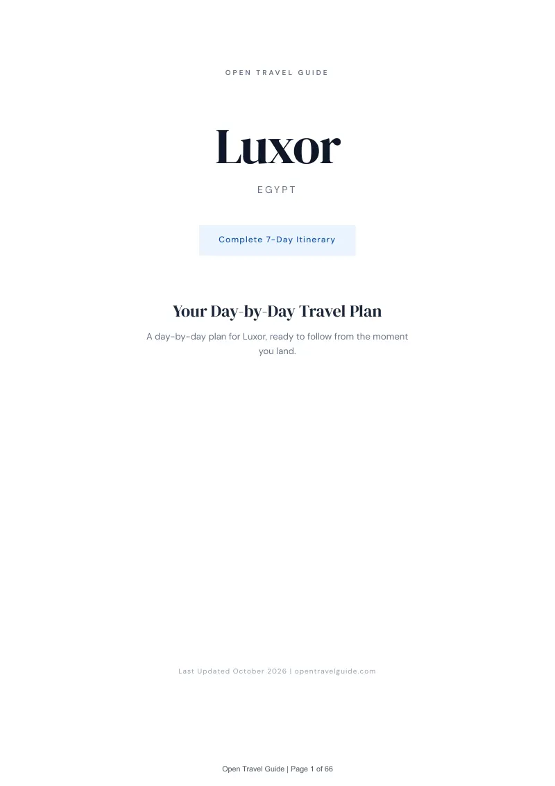 Luxor 7-Day Itinerary: Cover