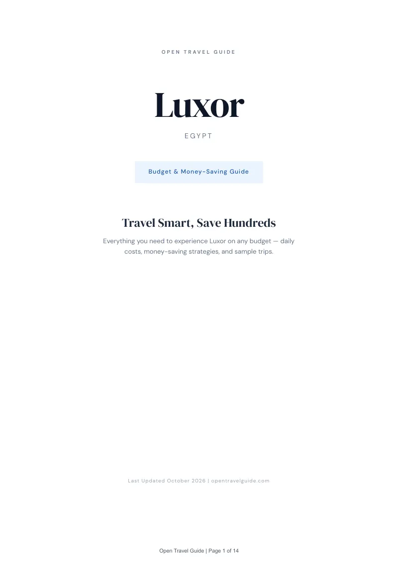 Luxor Budget & Money-Saving Guide: Cover