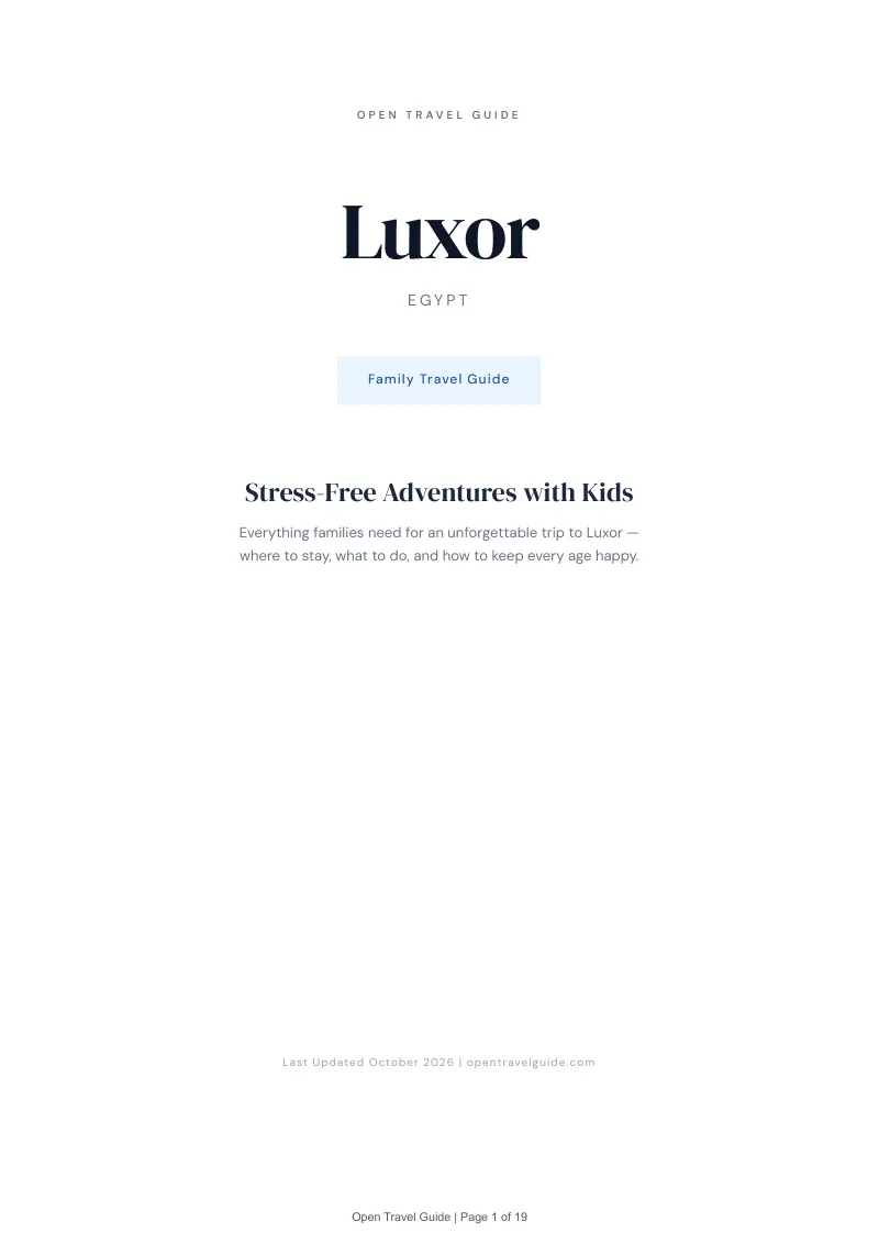 Luxor Family Travel Guide: Cover