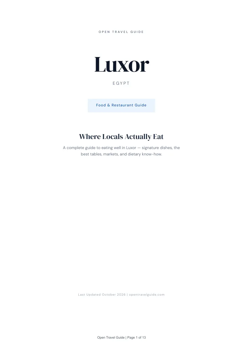 Luxor Food & Restaurant Guide: Cover