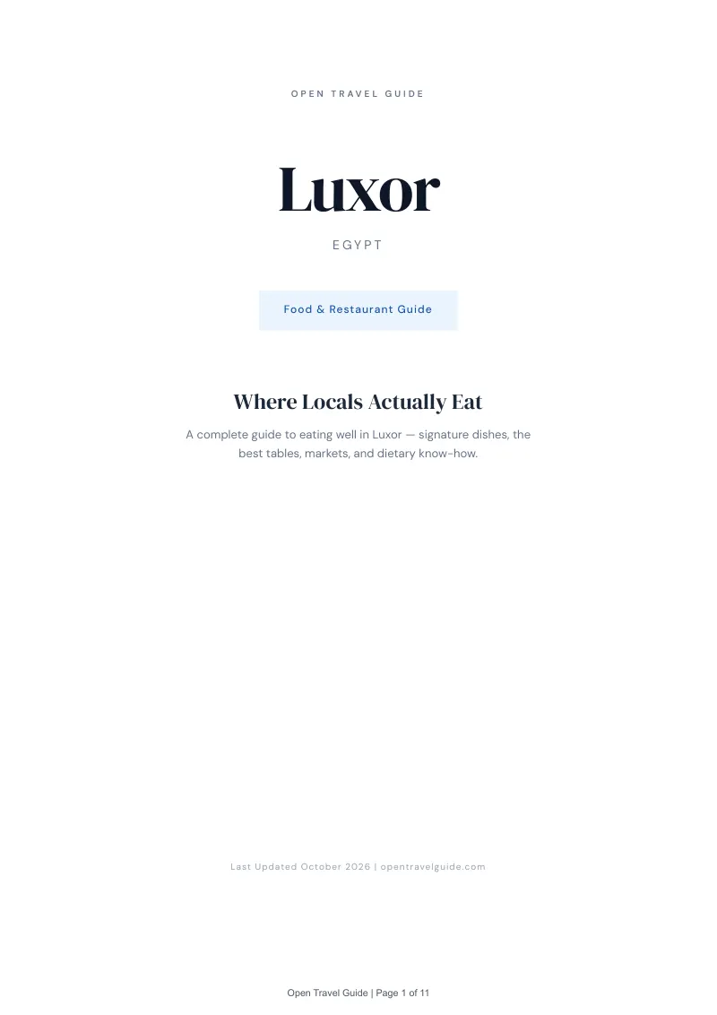 Luxor Food & Restaurant Guide: Cover