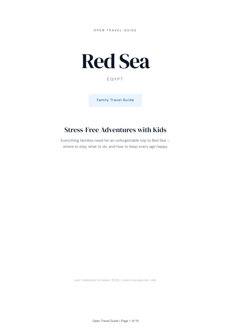 Red Sea Family Travel Guide: Cover