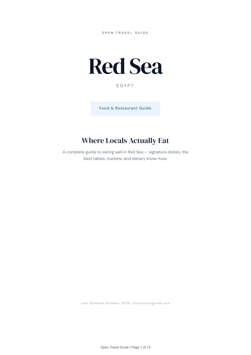 Red Sea Food & Restaurant Guide: Cover