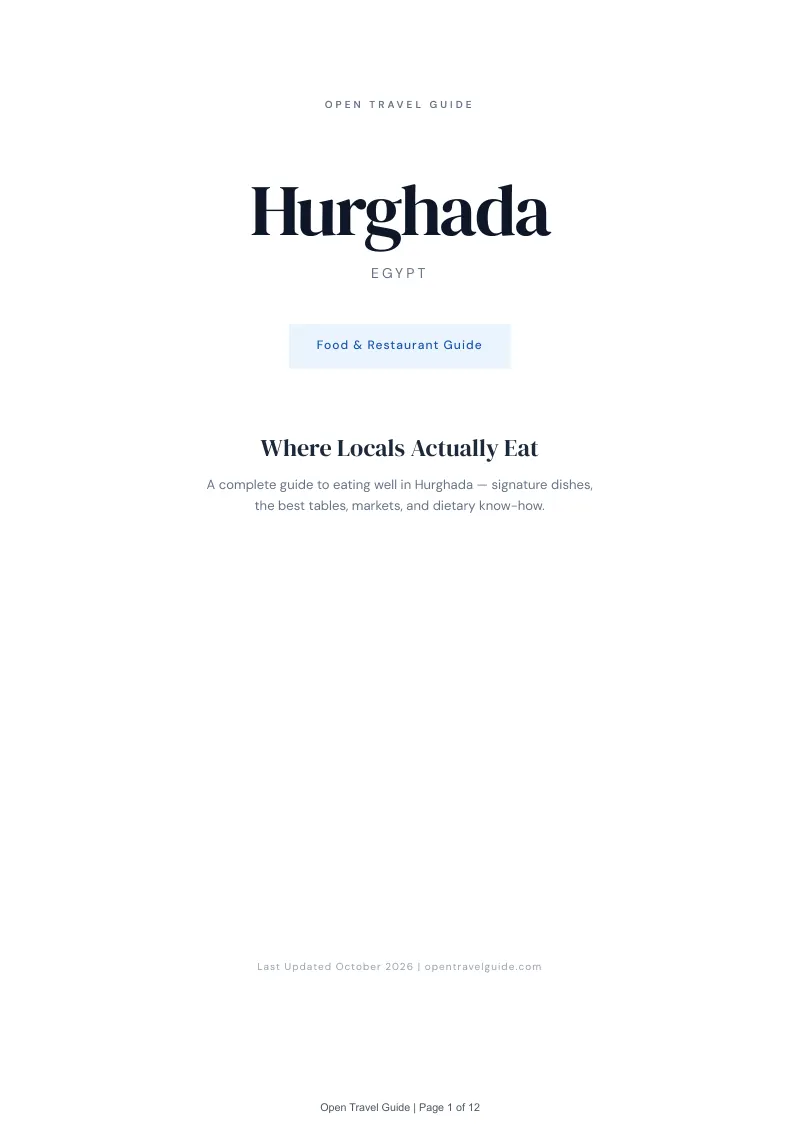 Hurghada Food & Restaurant Guide: Cover