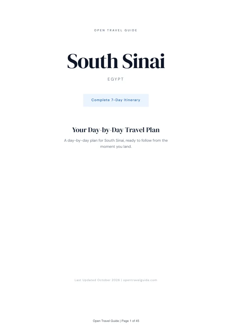 South Sinai 7-Day Itinerary: Cover