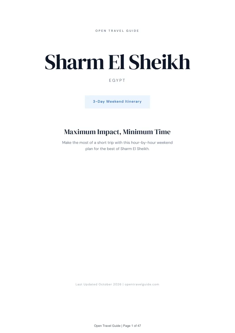Sharm El Sheikh 3-Day Weekend Itinerary: Cover