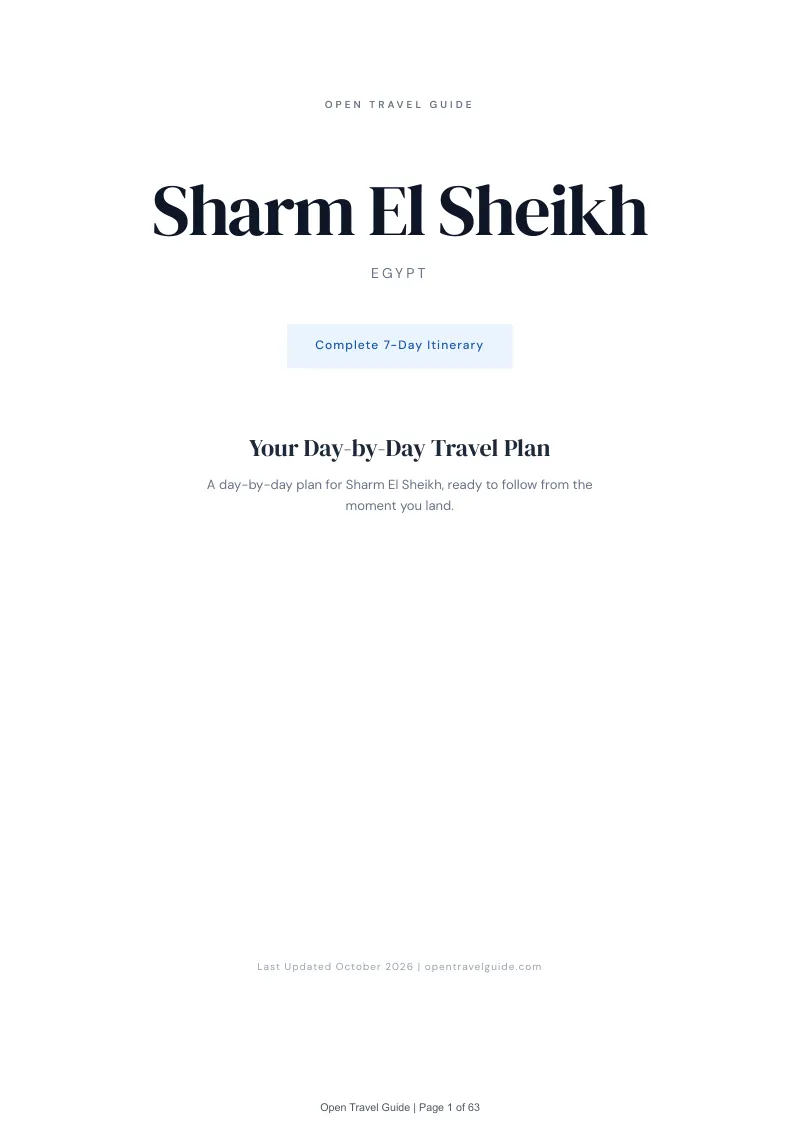 Sharm El Sheikh 7-Day Itinerary: Cover