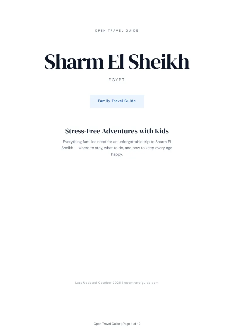 Sharm El Sheikh Family Travel Guide: Cover
