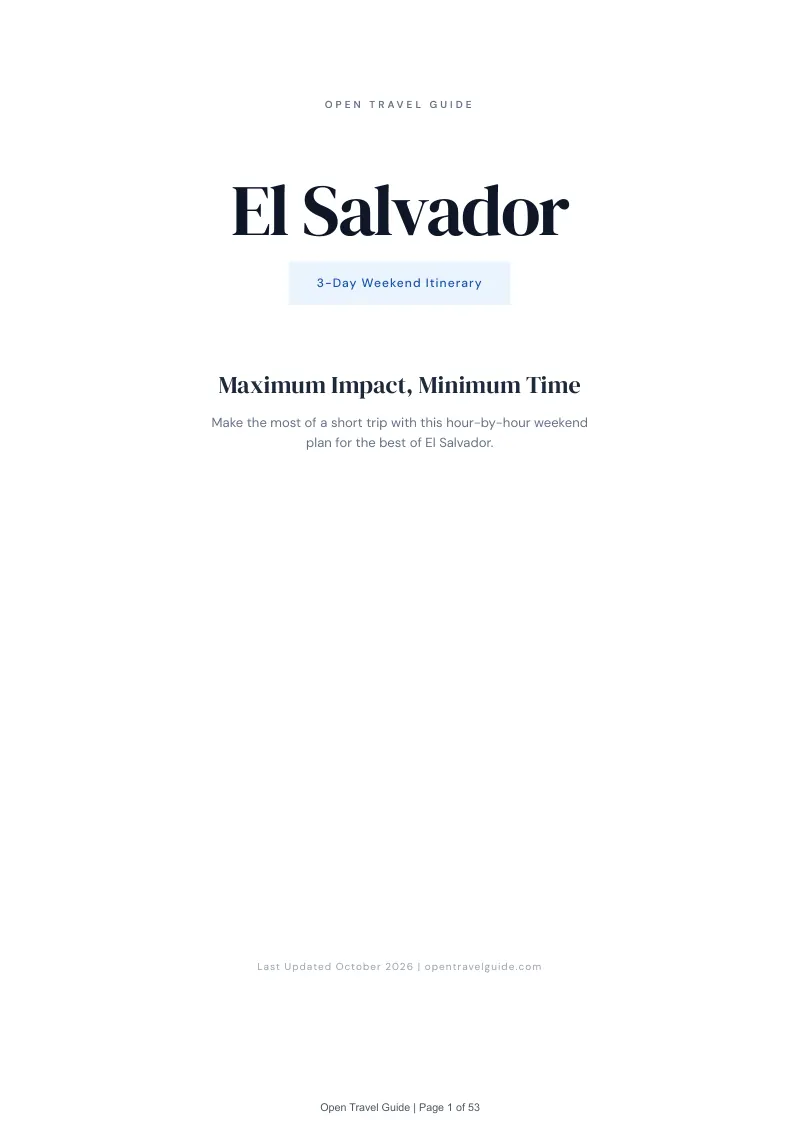 El Salvador 3-Day Weekend Itinerary: Cover